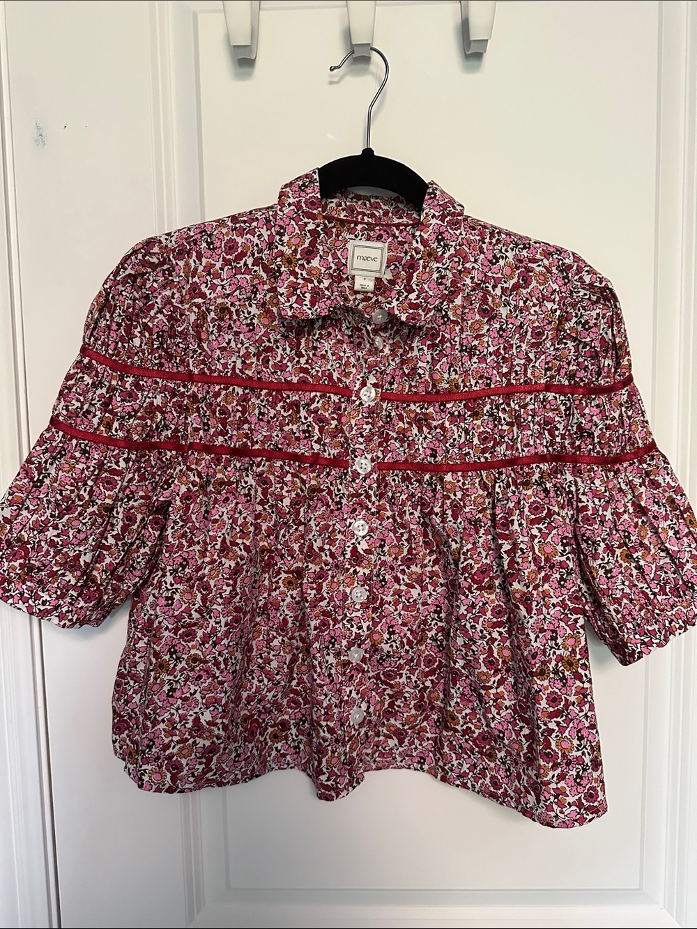 Maeve Leandra Shirred Yoke Floral Blouse - Picture 2 of 8